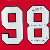 Connor Bedard Chicago Blackhawks Autographed Red adidas Authentic Jersey with Multiple Inscriptions - Limited Edition of 10