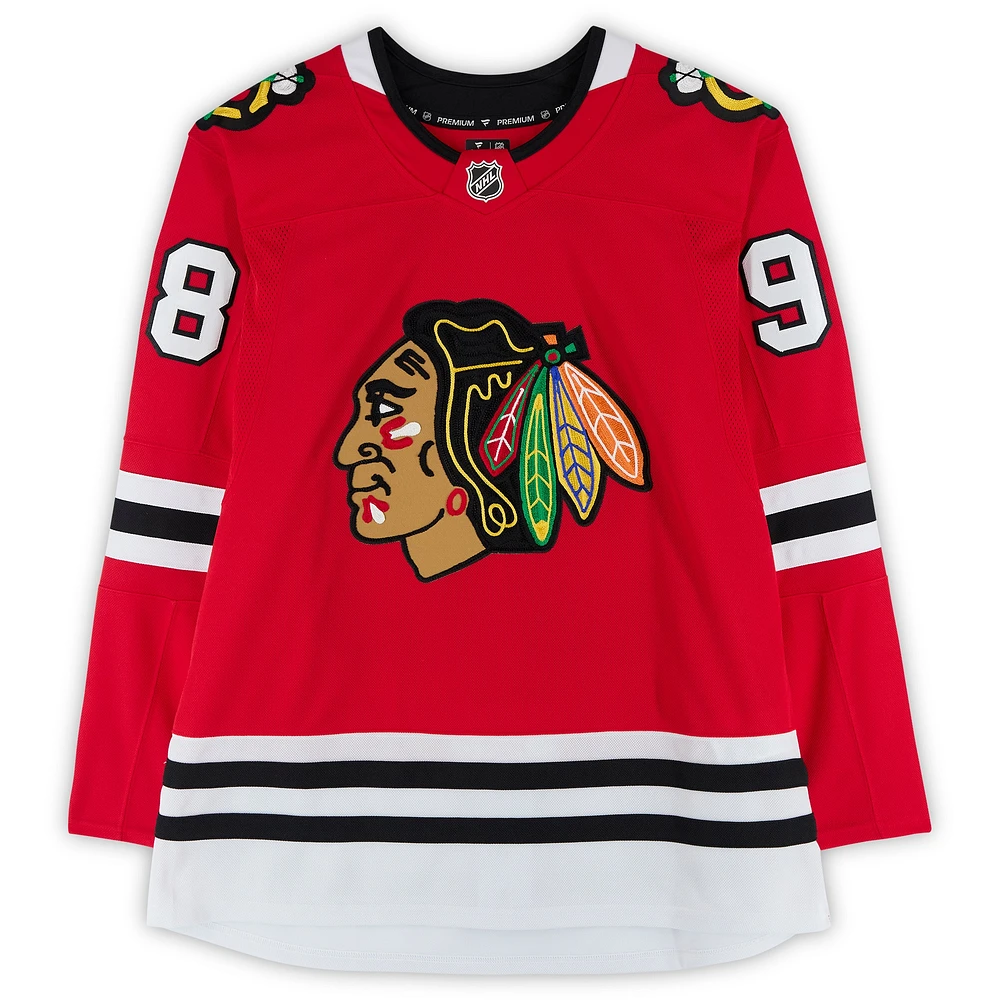 Maillot premium dédicacé par Connor Bedard des Blackhawks de Chicago, Red Fanatics