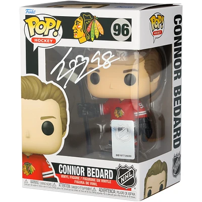 Connor Bedard Chicago Blackhawks Autographed Red Jersey Funko Pop! Vinyl Figure 