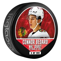 Connor Bedard Chicago Blackhawks NHL Debut Hockey Puck - Limited Edition of 980