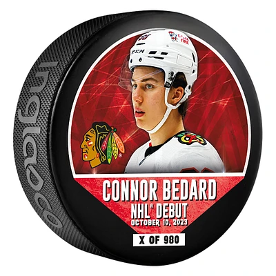 Connor Bedard Chicago Blackhawks NHL Debut Hockey Puck - Limited Edition of 980