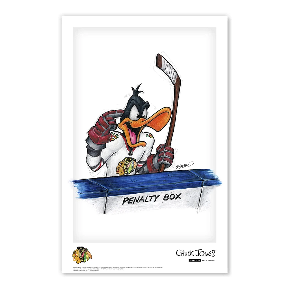 Daffy Duck Chicago Blackhawks Looney Tunes 11" x 17" Poster Print