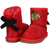 Bottes Cuce Red Chicago Blackhawks Low Team pour tout-petits filles