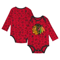 Body rouge à manches longues Dynamic Defender des Blackhawks de Chicago pour bébé