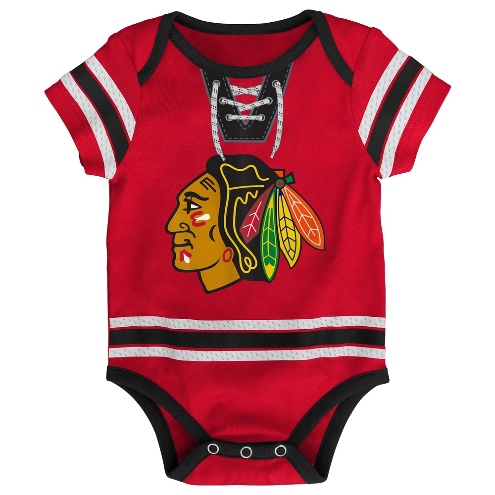 Body rouge en jersey de hockey des Blackhawks Chicago pour bébé