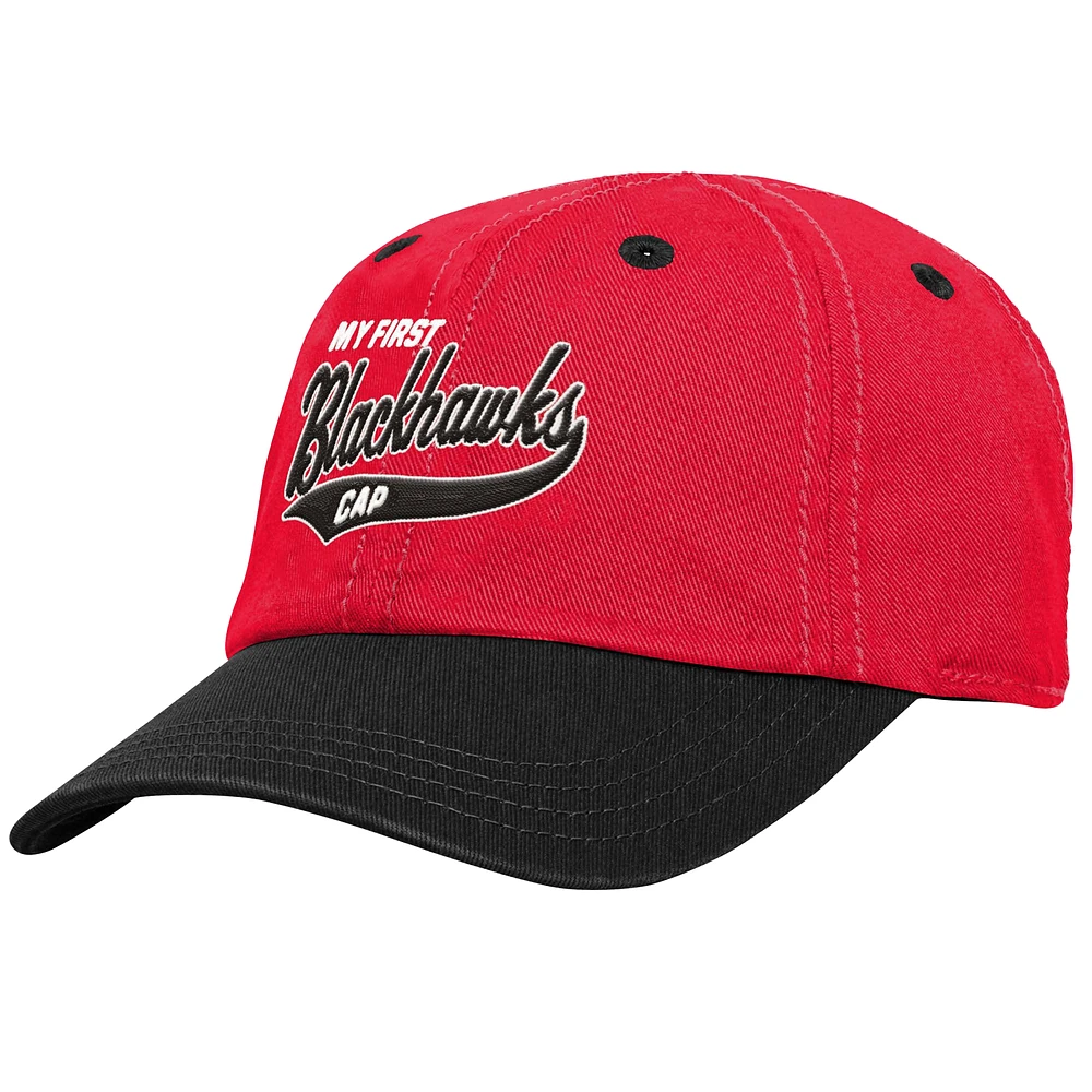 Casquette souple et souple My First Tail Sweep des Chicago Blackhawks pour bébé rouge