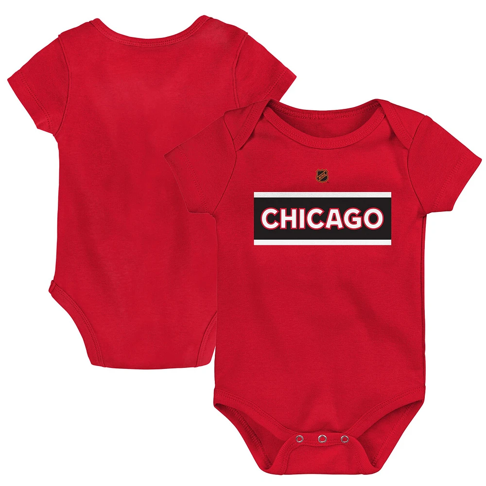 Body rouge avec logo principal édition spéciale 2.0 des Blackhawks de Chicago pour bébé