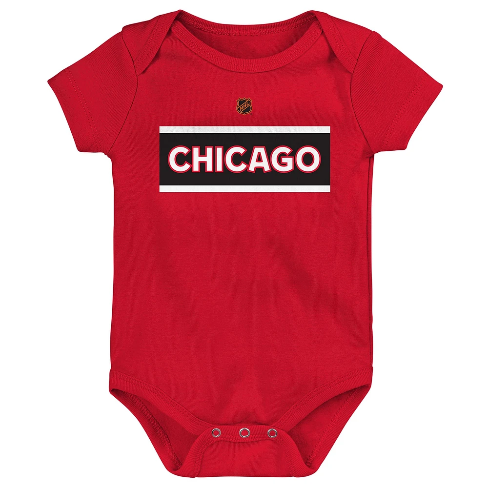 Body rouge avec logo principal édition spéciale 2.0 des Blackhawks de Chicago pour bébé