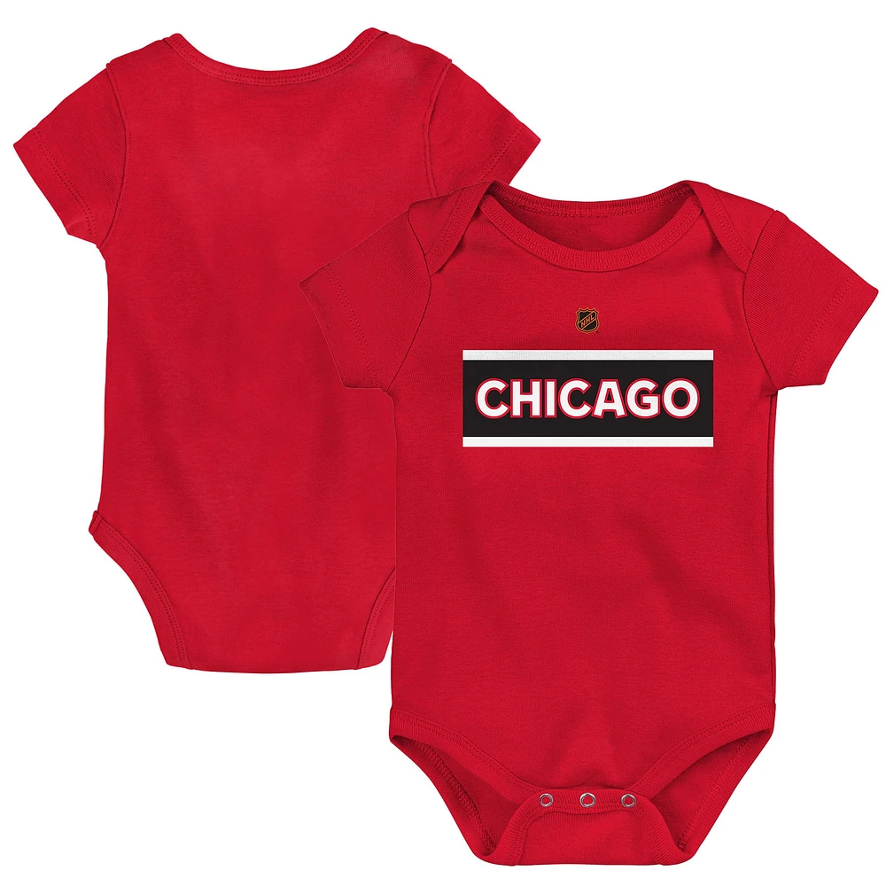 Body rouge avec logo principal édition spéciale 2.0 des Blackhawks de Chicago pour bébé