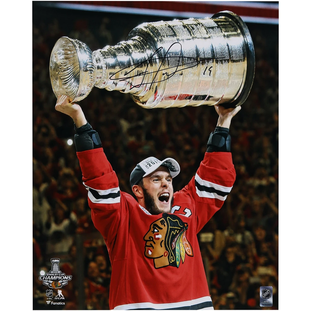 Jonathan Toews Chicago Blackhawks Autographed 16" x 20" 2015 Stanley Cup Champions Raising Cup Photograph