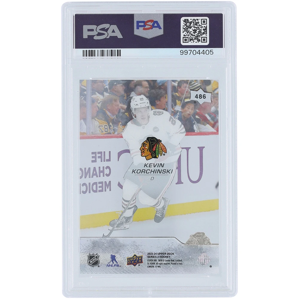 Kevin Korchinski Chicago Blackhawks 2023 Upper Deck Young Guns Clear Cut #486 PSA Authenticated 10 Rookie Card