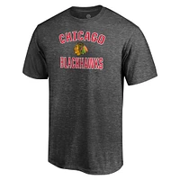 Men's Fanatics  Heather Charcoal Chicago Blackhawks Victory Arch T-Shirt
