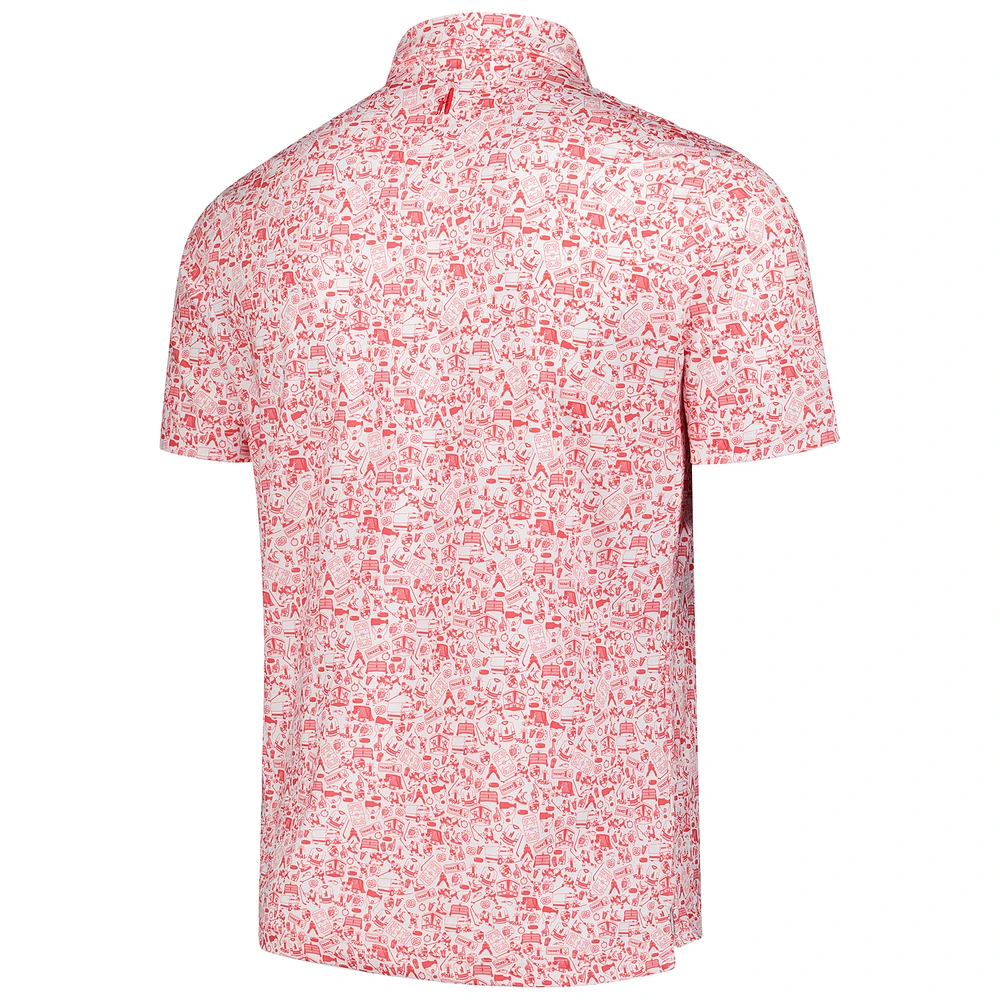 Polo Slapshot pour hommes Johnnie-O rouge/blanc des Blackhawks de Chicago