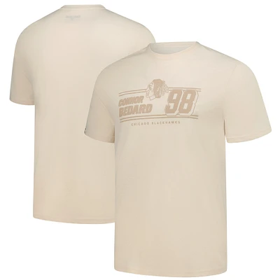Men's Levelwear Connor Bedard Khaki Chicago Blackhawks Richmond Mileage Name & Number T-Shirt