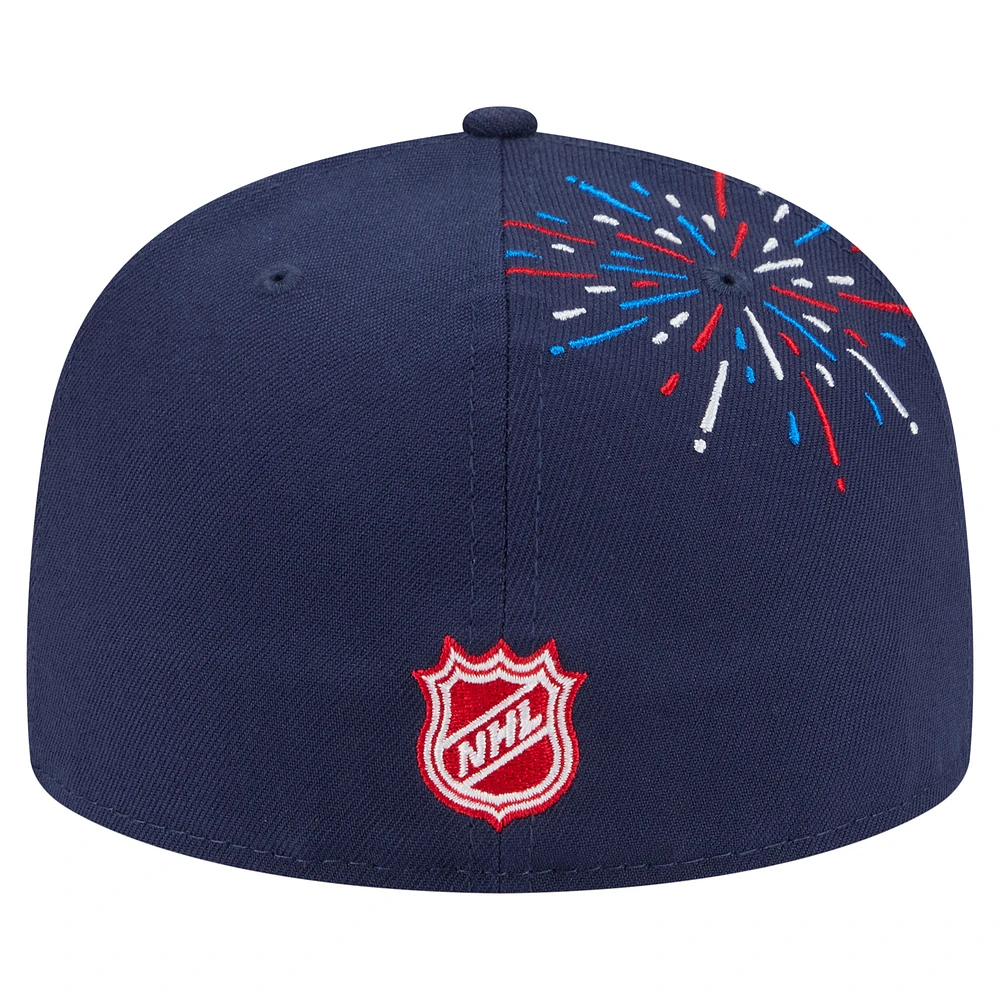Men's New Era  Navy Chicago Blackhawks Americana Fireworks 59FIFTY Fitted Hat