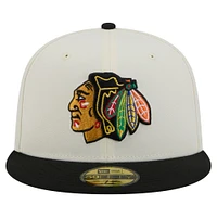 Men's New Era  White Chicago Blackhawks Chrome Two-Toned 59FIFTY Fitted Hat