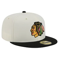 Men's New Era  White Chicago Blackhawks Chrome Two-Toned 59FIFTY Fitted Hat