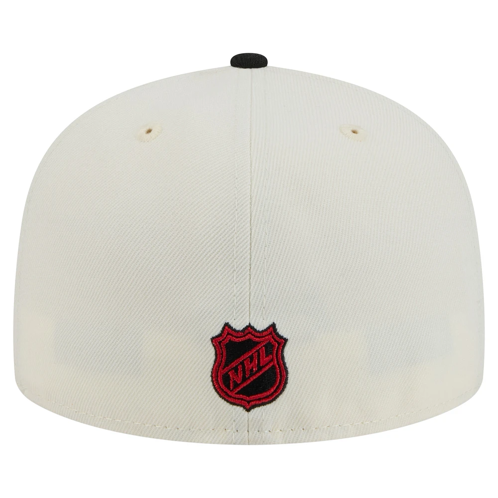 Men's New Era  White Chicago Blackhawks Chrome Two-Toned 59FIFTY Fitted Hat