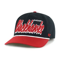 Men's '47 Black/Red Chicago Blackhawks Dropshadow Rope Hitch Adjustable Hat