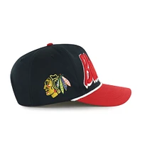 Men's '47 Black/Red Chicago Blackhawks Dropshadow Rope Hitch Adjustable Hat