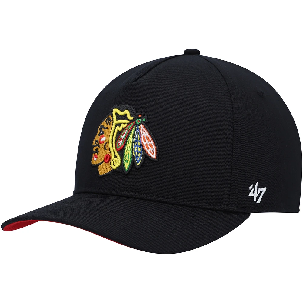 Men's '47 Black Chicago Blackhawks Primary Hitch Snapback Hat