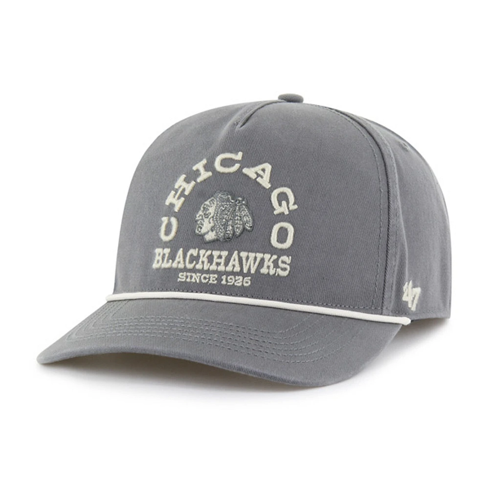 Casquette ajustable Canyon Ranchero Hitch 47 anthracite pour homme des Blackhawks de Chicago