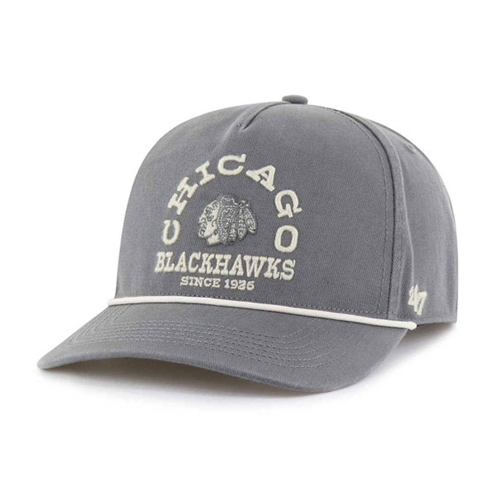 Casquette ajustable Canyon Ranchero Hitch 47 anthracite pour homme des Blackhawks de Chicago
