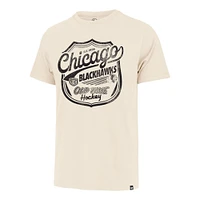 Men's '47  Cream Chicago Blackhawks Poke Check Franklin T-Shirt