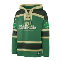 Men's '47  Kelly Green Chicago Blackhawks St. Patrick's Day McLucky Superior Lacer Pullover Hoodie