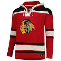 Men's '47 Red Chicago Blackhawks  Big & Tall Superior Lacer Fleece Pullover Hoodie