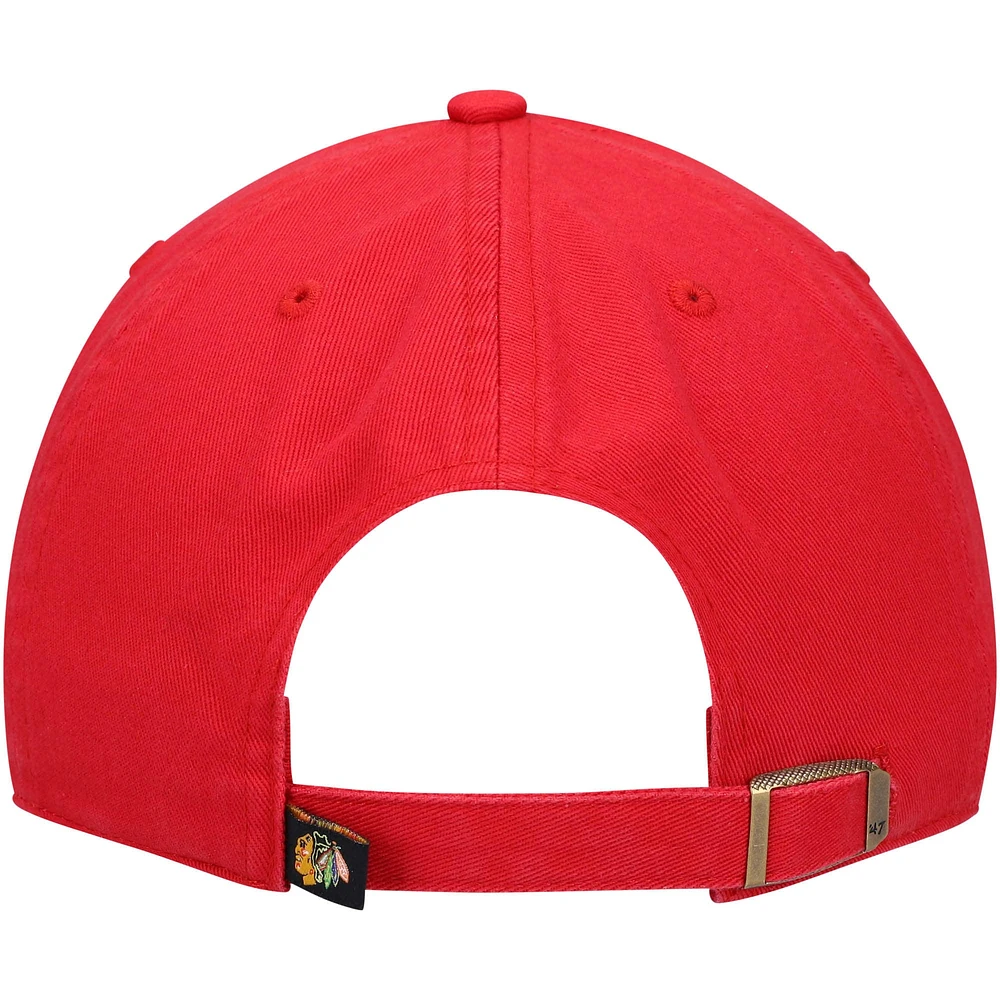 Casquette réglable '47 Red Chicago Blackhawks Clean Up pour homme