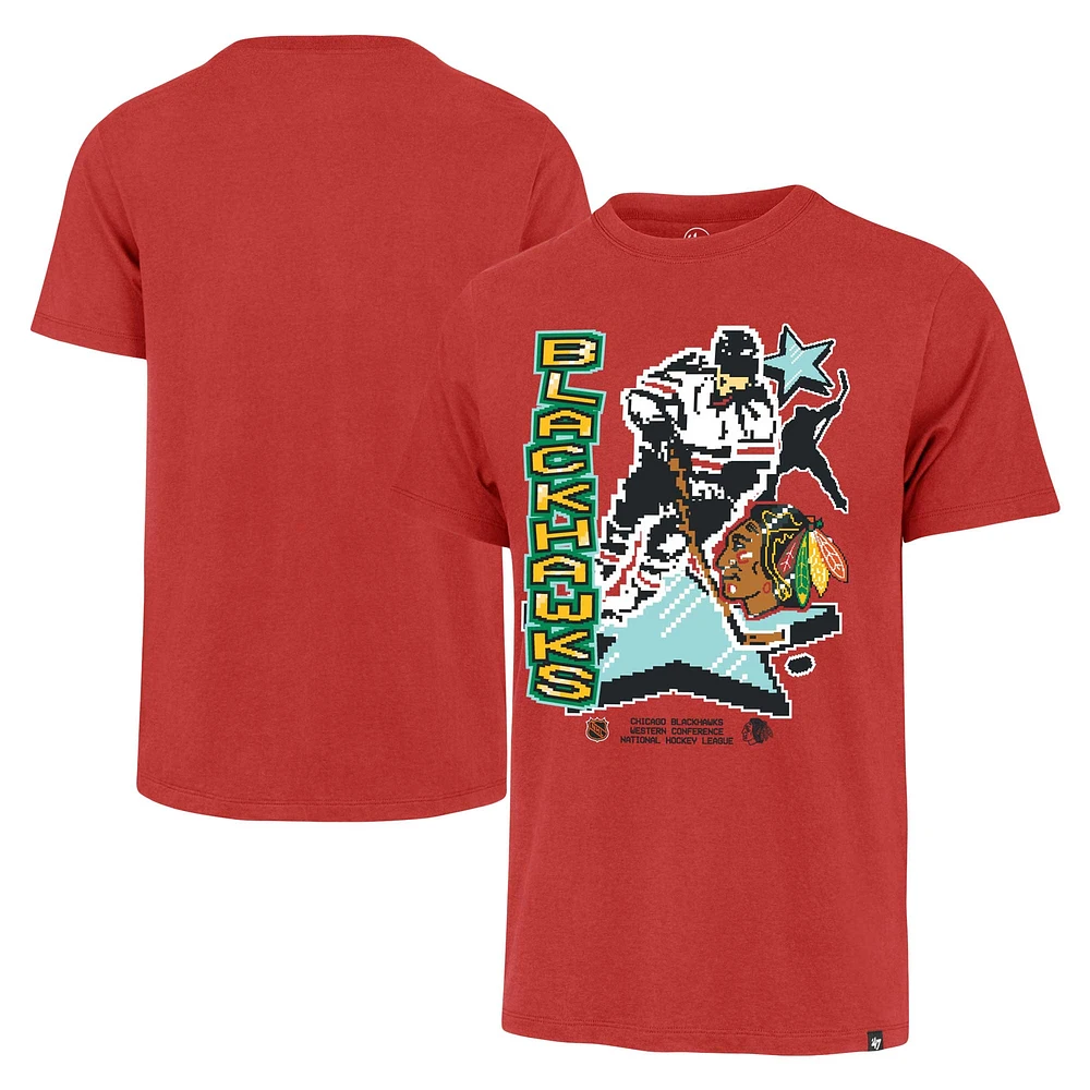 Men's '47 Red Chicago Blackhawks Lamp Lighter Franklin T-Shirt