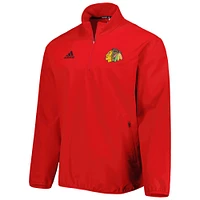 Veste à quart de zip adidas rouge Chicago Blackhawks COLD.RDY pour hommes