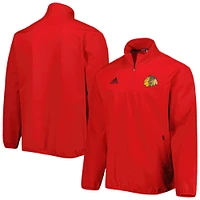 Veste à quart de zip adidas rouge Chicago Blackhawks COLD.RDY pour hommes