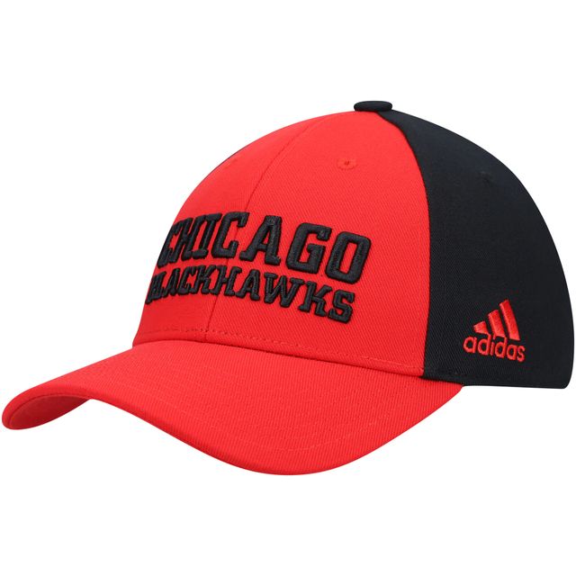 Casquette réglable pour vestiaire des Blackhawks de Chicago adidas rouge pour hommes