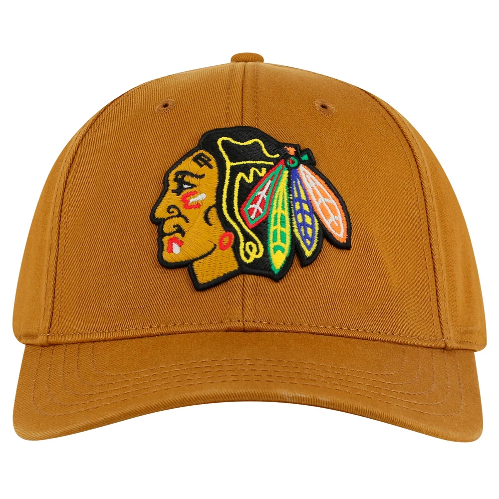 Men's American Needle  Tan Chicago Blackhawks Hepcat Washed Twill Adjustable Hat