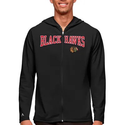 Buy the Mens Black Long Sleeve Pockets Chicago Blackhawks Hockey Full-Zip  Hoodie Size 2XL