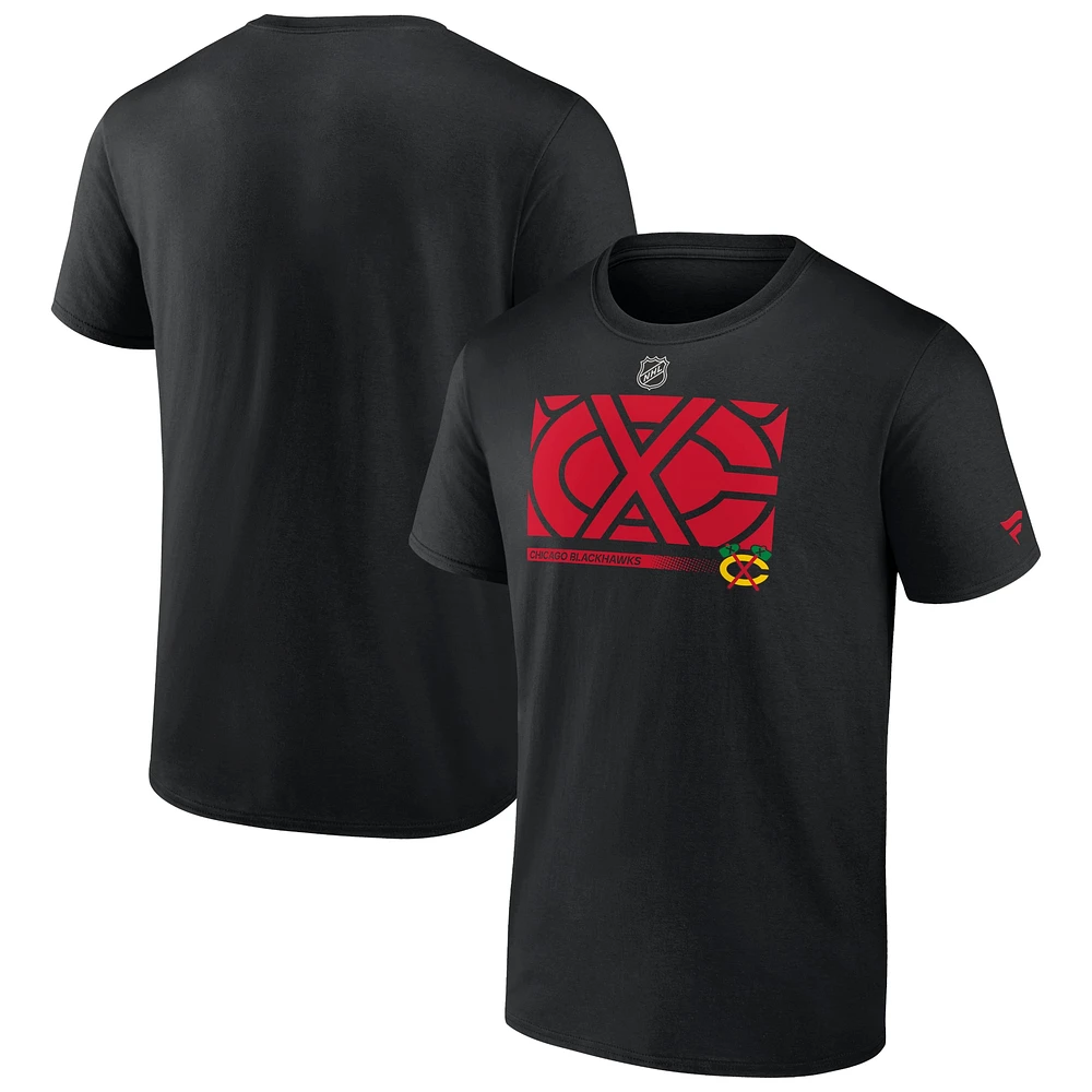 T-shirt secondaire authentique Pro Core Collection des Chicago Blackhawks pour homme noir