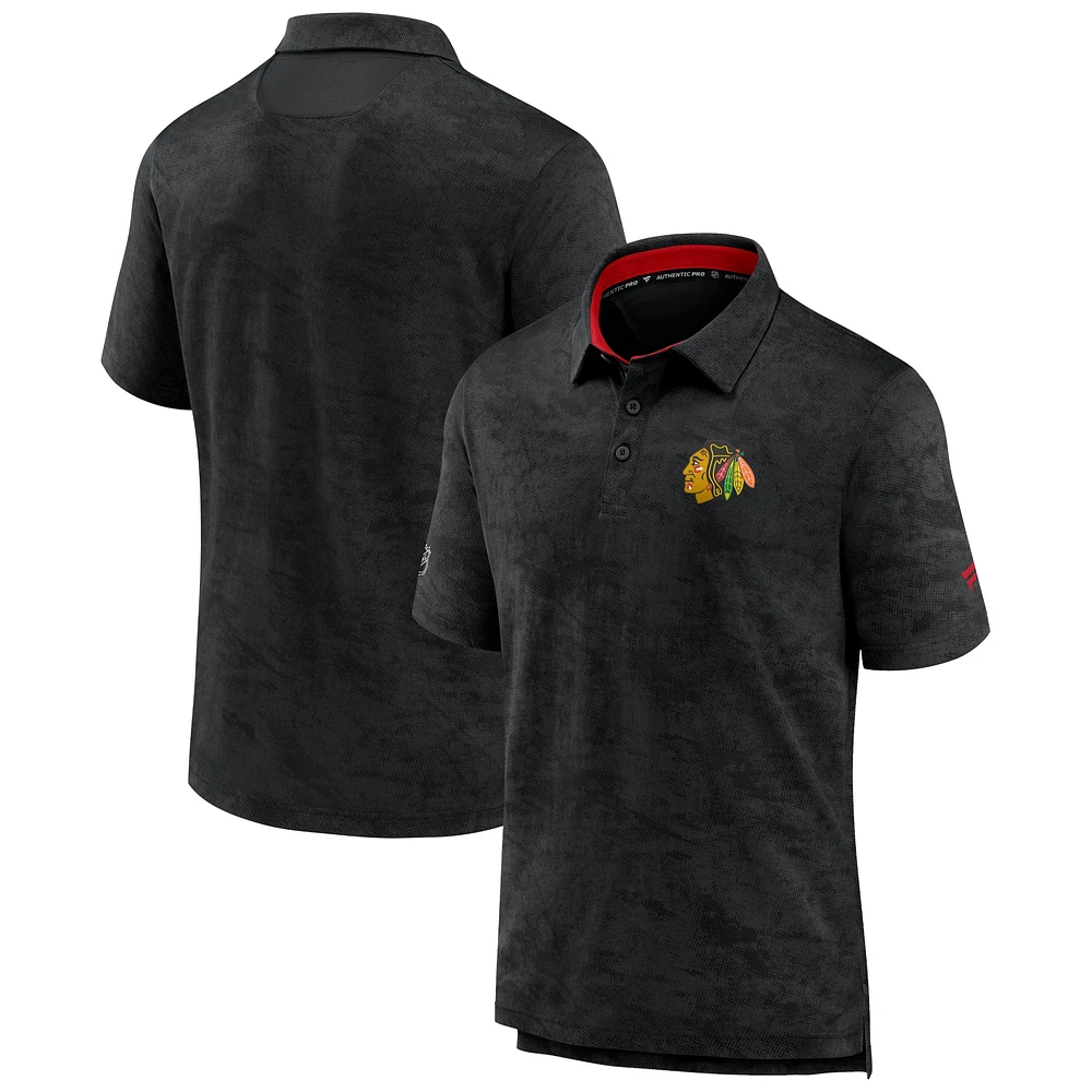 Polo authentique Pro Rink des Chicago Blackhawks pour homme, noir