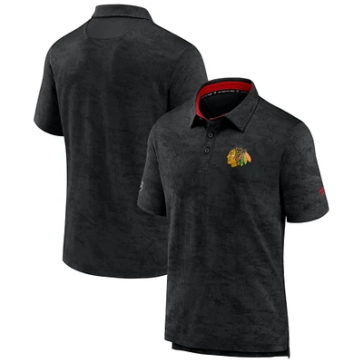 Men's Black Chicago Blackhawks Authentic Pro Rink Polo