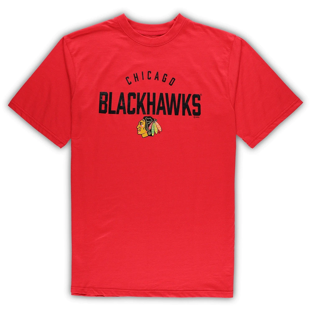 Ensemble de détente pour homme Chicago Blackhawks rouge/gris chiné Big & Tall T-shirt et pantalon