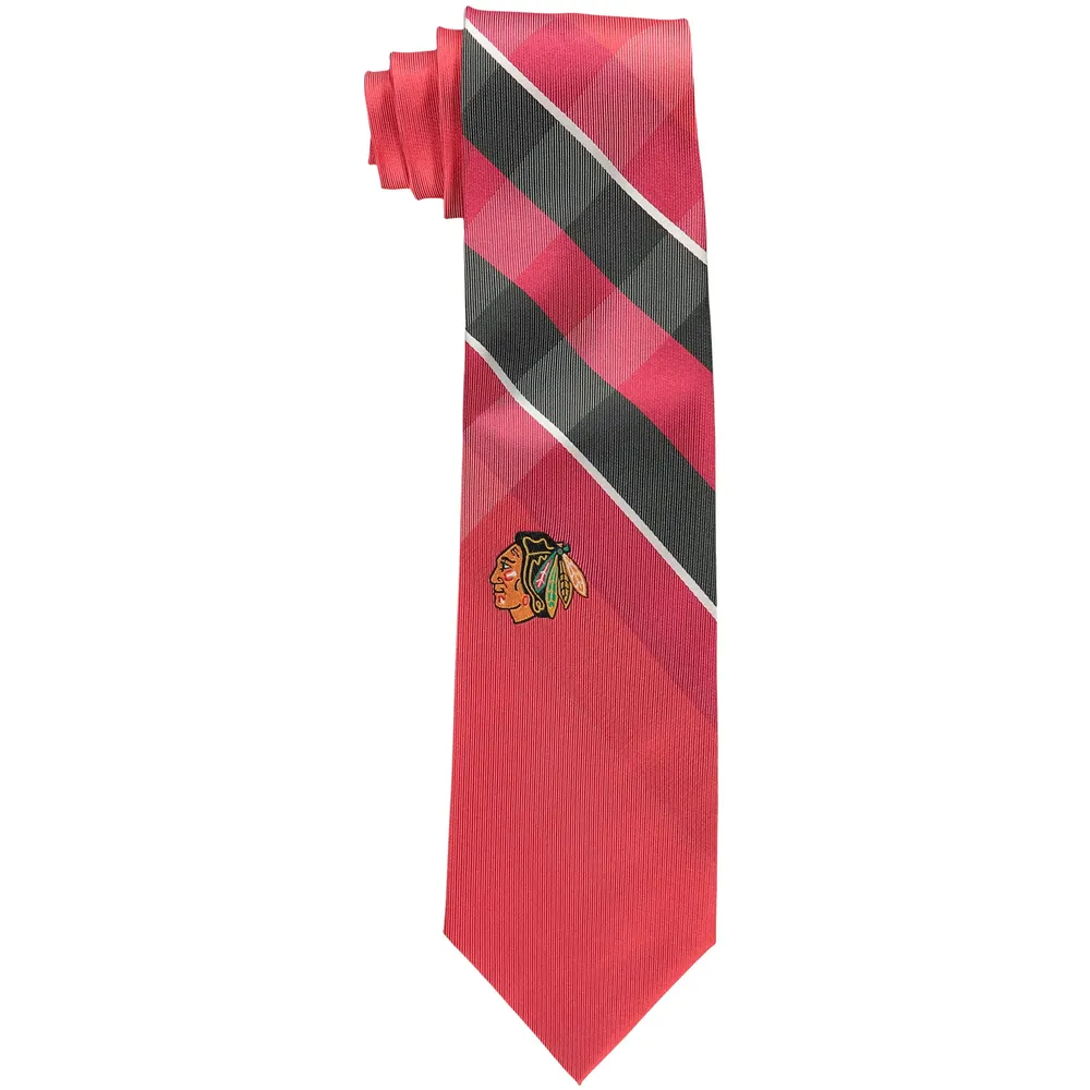 Chicago Blackhawks Woven Poly Grid Tie