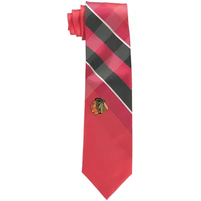 Chicago Blackhawks Woven Poly Grid Tie