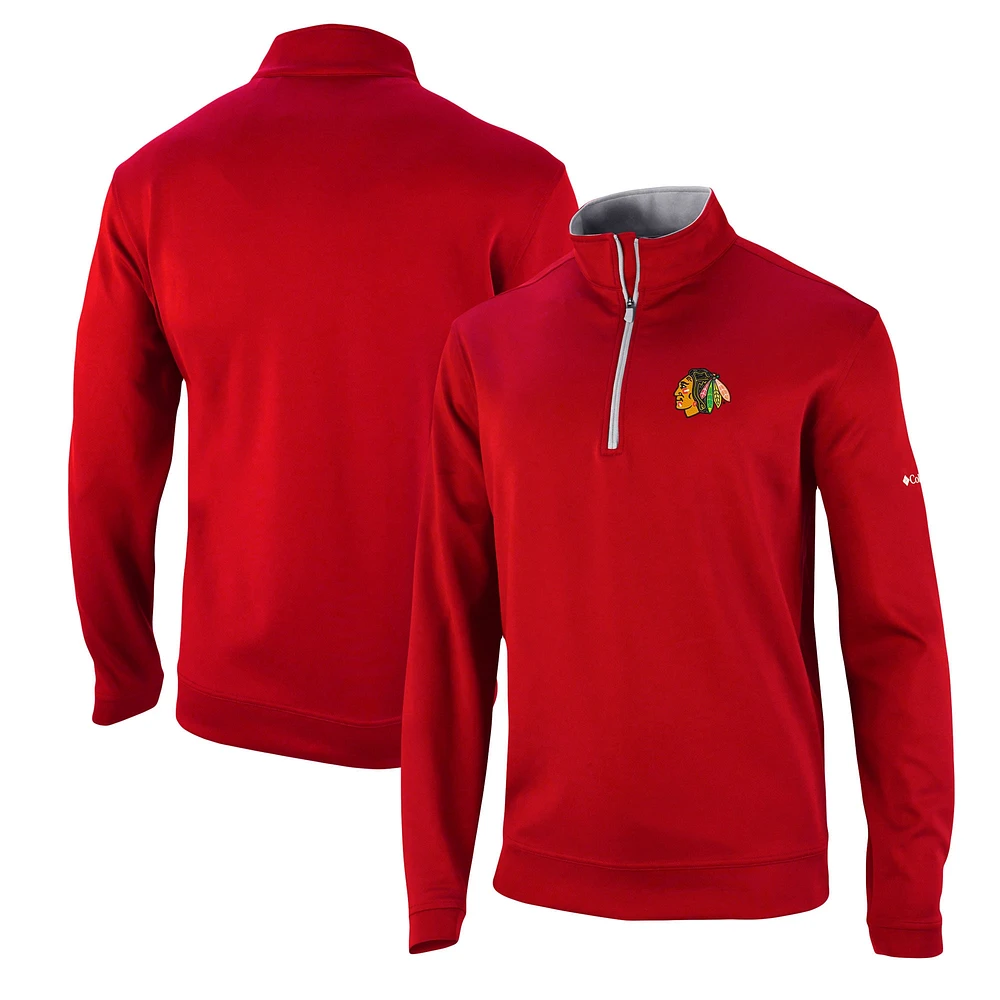 Men's Columbia Red Chicago Blackhawks Wickham Hills Omni-Wick Quarter-Zip Jacket