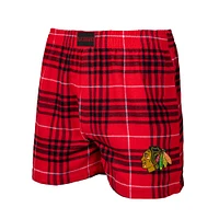 Boxer en flanelle Concord Concepts Sport rouge/noir pour hommes des Blackhawks de Chicago