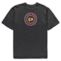 Ensemble de pyjama t-shirt et short pour hommes Concepts Sport rouge/anthracite chiné des Blackhawks Chicago Tailles Big & Tall