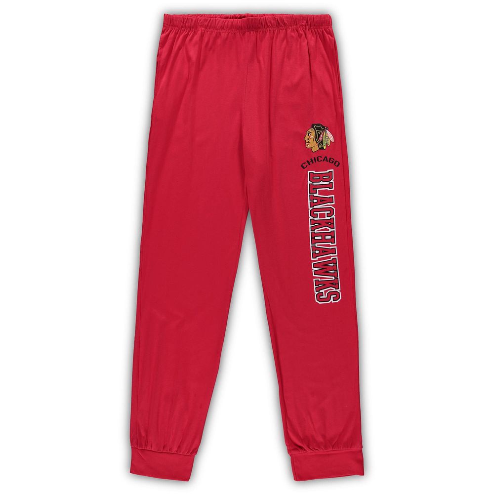 Men's Concepts Sport Red Chicago Blackhawks Big & Tall Pullover Hoodie Joggers Sleep Set