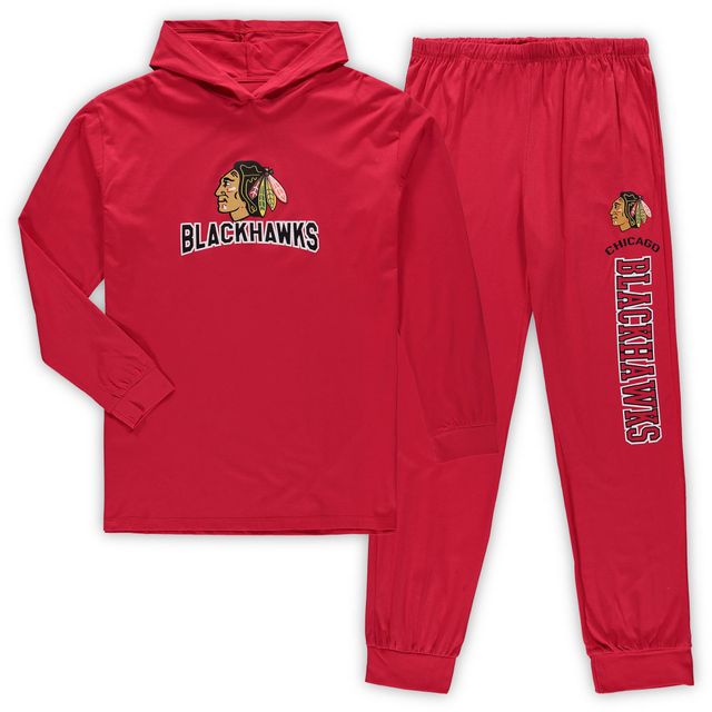 Ensemble de nuit pour homme Concepts Sport Chicago Blackhawks Big & Tall Pullover Hoodie Joggers