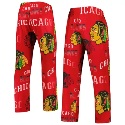 Chicago Blackhawks Concepts Sport Windfall Allover Microfleece Pajama Pants - Red