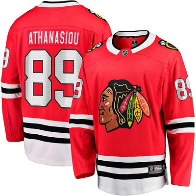 Fanatics pour hommes Andreas Athanasiou rouge maillot d'évasion à domicile des Blackhawks de Chicago